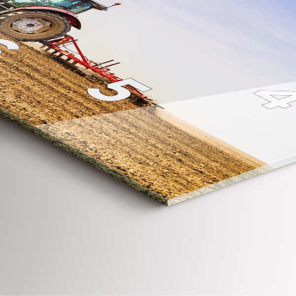 Szögletes fali üvegóra Farmer egy traktoron