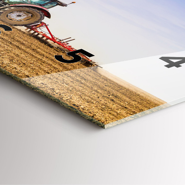 Szögletes fali üvegóra Farmer egy traktoron