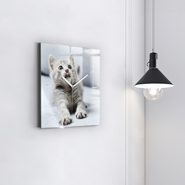 Szögletes fali üvegóra Macska a kanapén