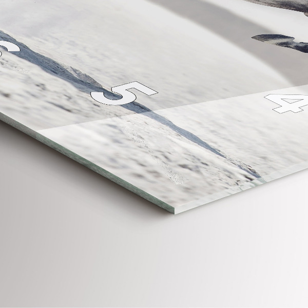 Szögletes fali üvegóra Vágtázó fehér ló