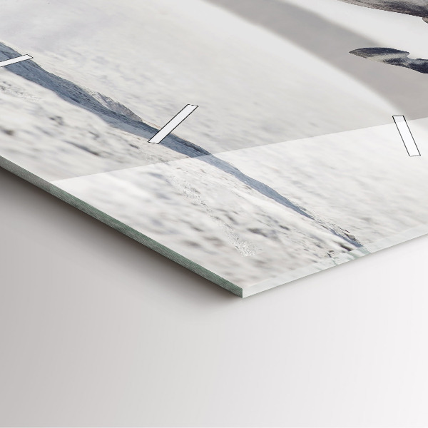 Szögletes fali üvegóra Vágtázó fehér ló