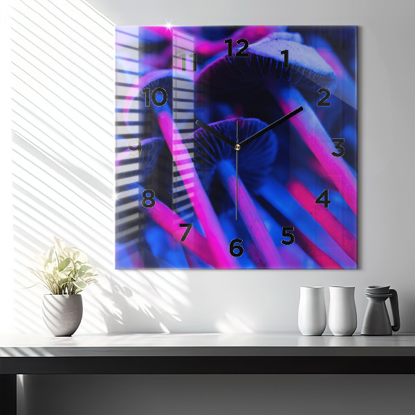 Szögletes fali üvegóra Varázslatos színes gombák