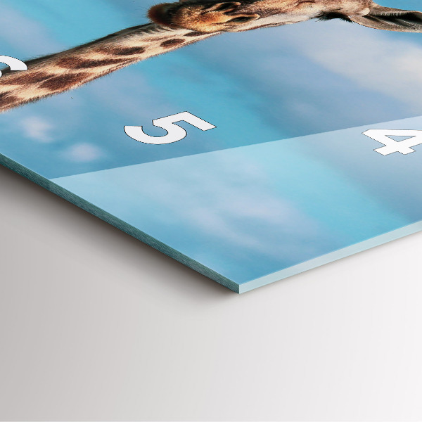 Szögletes fali üvegóra Zsiráf feje az ég felé