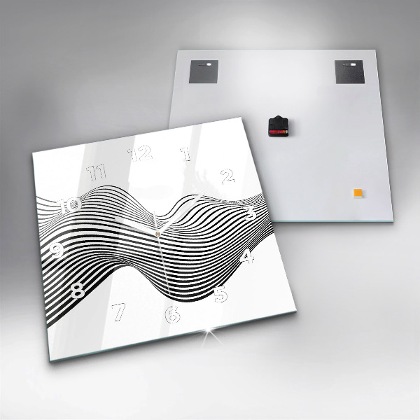 Szögletes fali üvegóra Fekete-fehér művészet