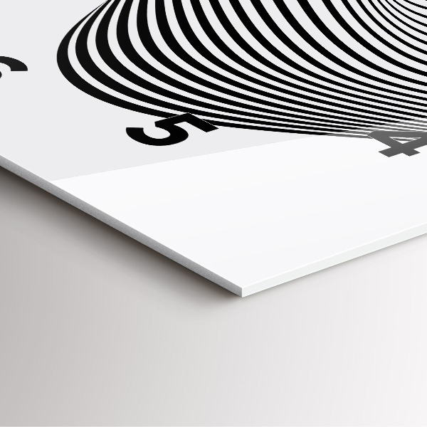 Szögletes fali üvegóra Fekete-fehér művészet