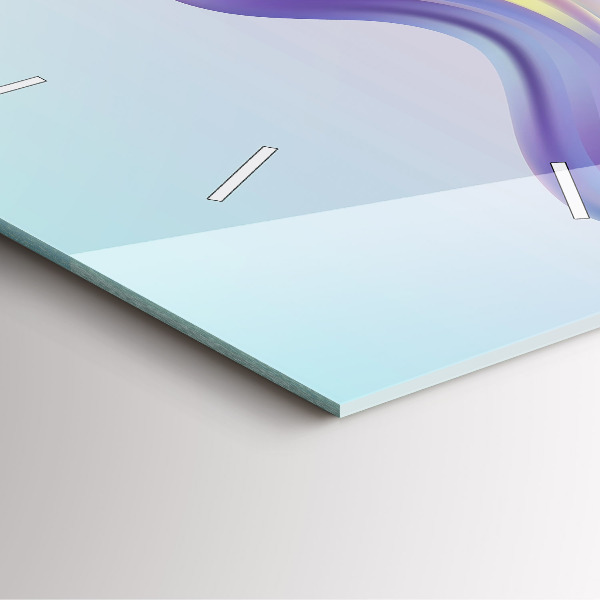 Szögletes fali üvegóra Pasztell hullám absztrakció