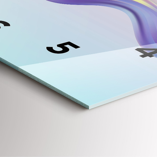 Szögletes fali üvegóra Pasztell hullám absztrakció