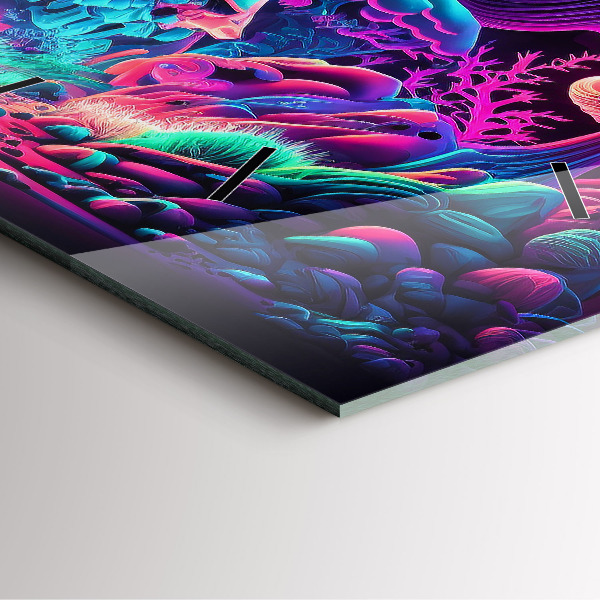 Szögletes fali üvegóra Neon gomba