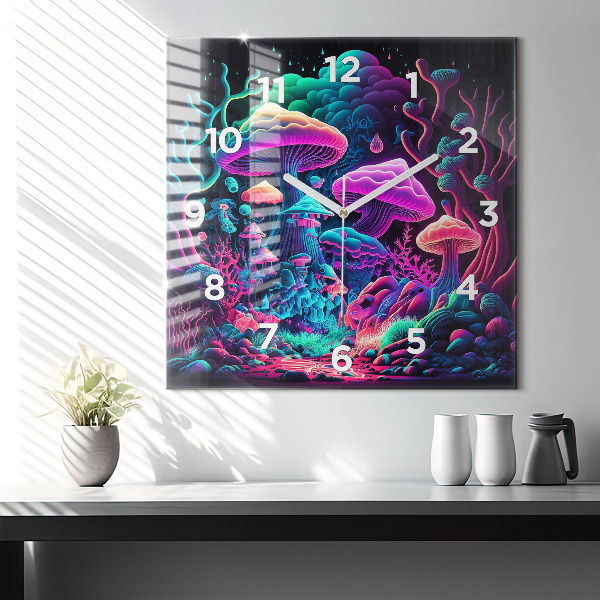 Szögletes fali üvegóra Neon gomba