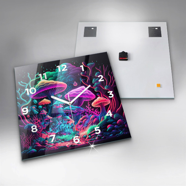 Szögletes fali üvegóra Neon gomba