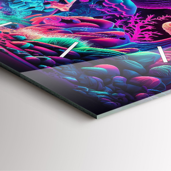 Szögletes fali üvegóra Neon gomba