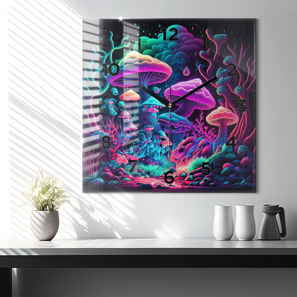 Szögletes fali üvegóra Neon gomba