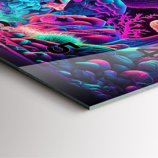 Szögletes fali üvegóra Neon gomba