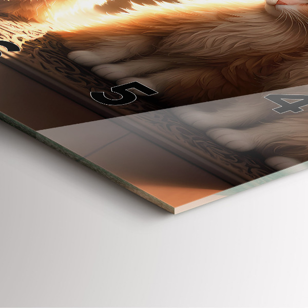 Szögletes fali üvegóra Négy cica a napon