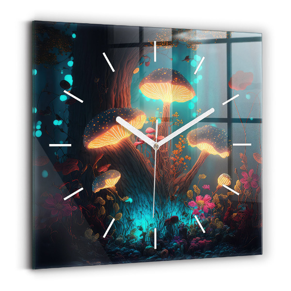 Szögletes fali üvegóra Erdő és varázsgomba