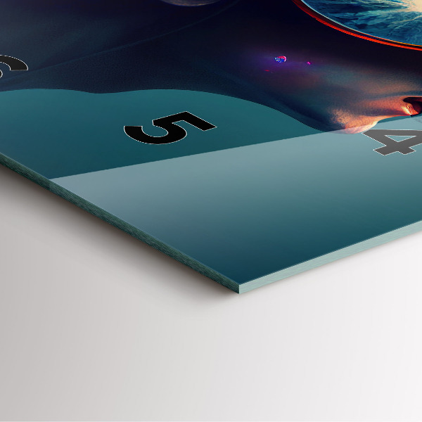 Szögletes fali üvegóra Futurisztikus világ