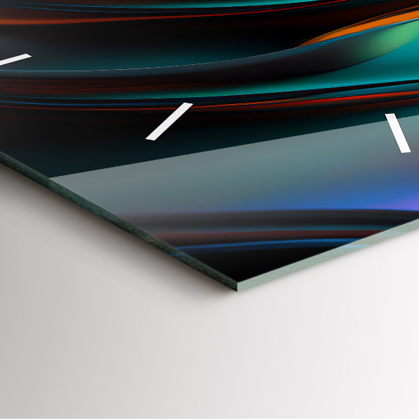 Szögletes fali üvegóra Futurisztikus hullám