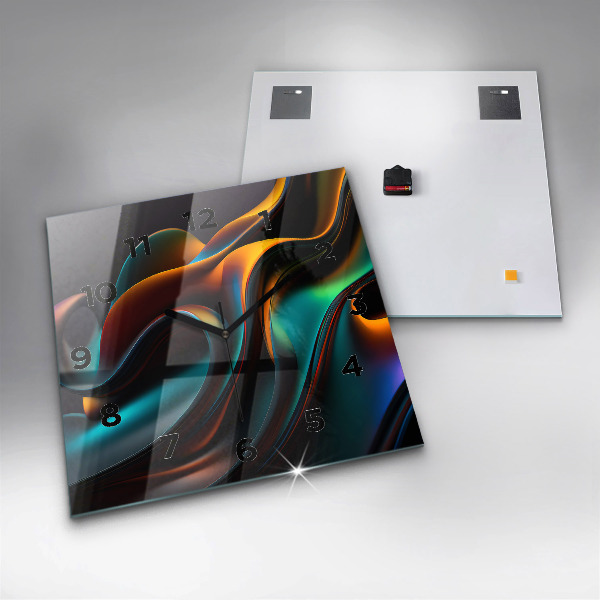 Szögletes fali üvegóra Futurisztikus hullám