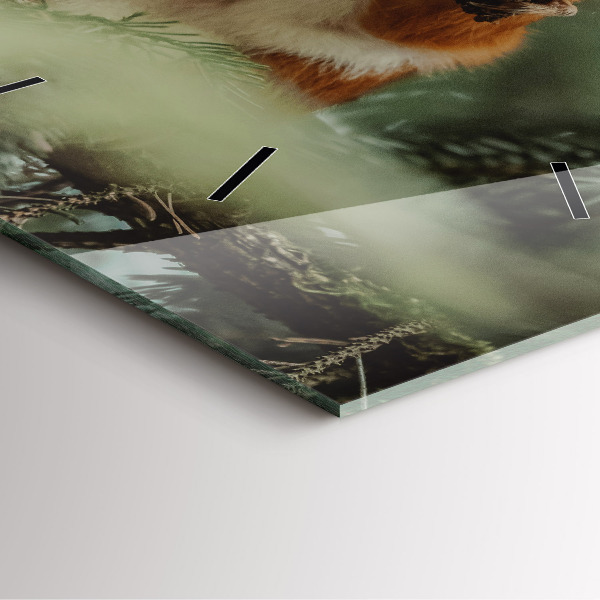 Szögletes fali üvegóra Mókus és vad természet