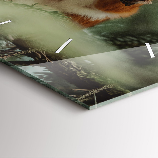 Szögletes fali üvegóra Mókus és vad természet