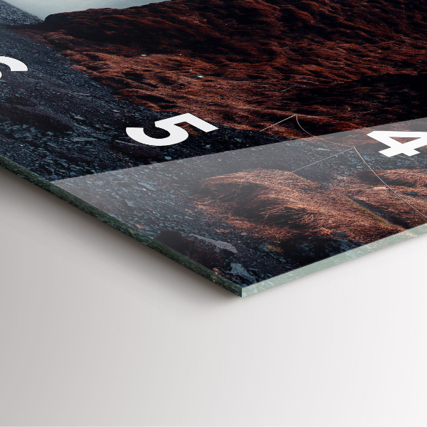 Szögletes fali üvegóra Vízesés táj Izland