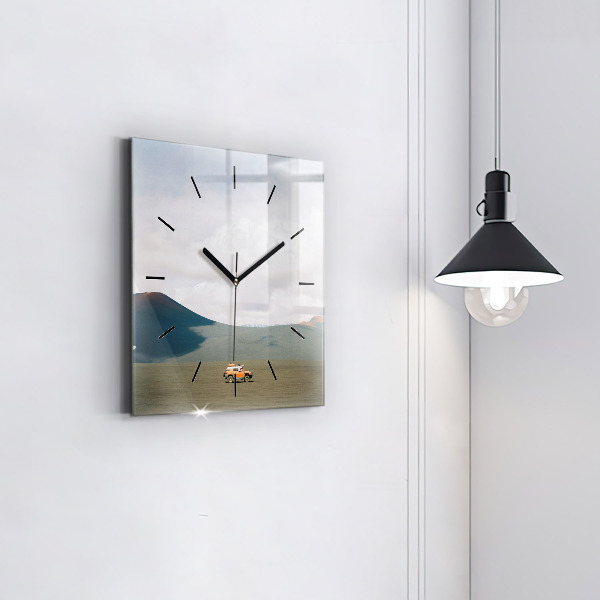 Szögletes fali üvegóra Jármű a kamcsatkai sivatagban