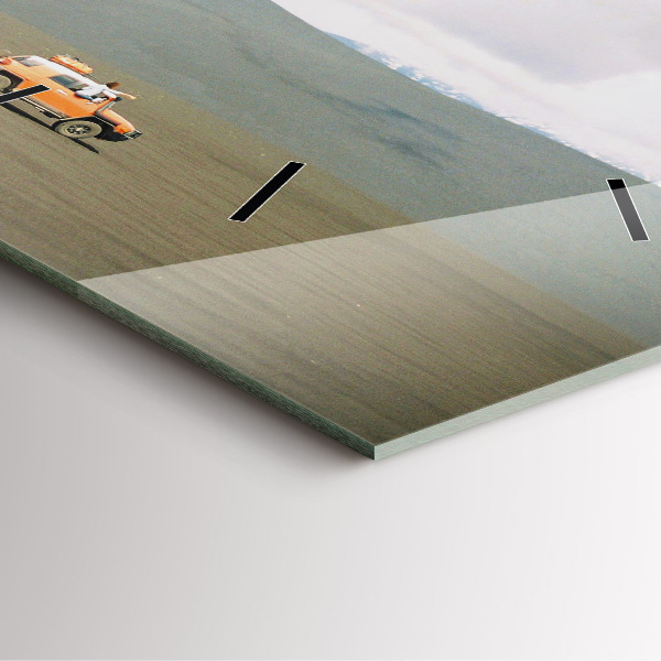 Szögletes fali üvegóra Jármű a kamcsatkai sivatagban