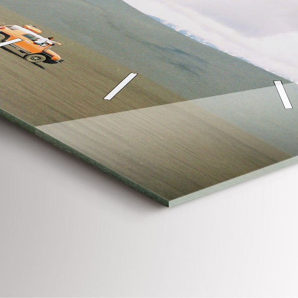 Szögletes fali üvegóra Jármű a kamcsatkai sivatagban