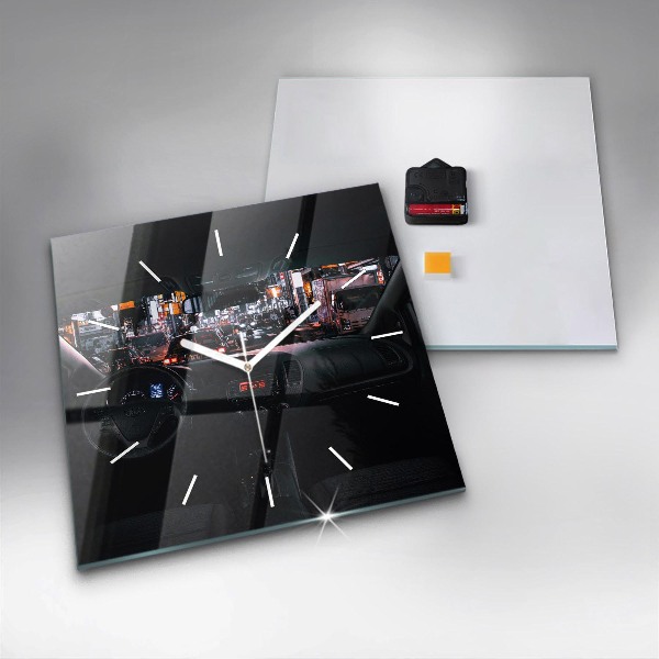 Szögletes fali üvegóra Autó Tokióban