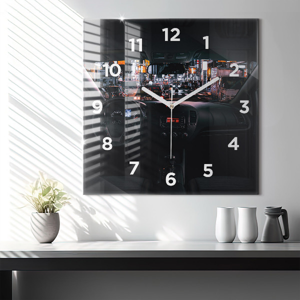 Szögletes fali üvegóra Autó Tokióban