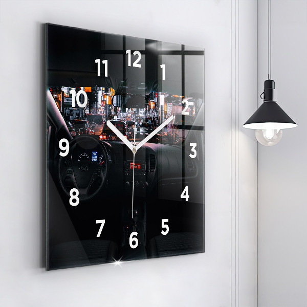 Szögletes fali üvegóra Autó Tokióban