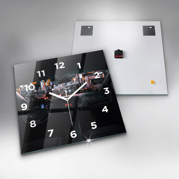 Szögletes fali üvegóra Autó Tokióban