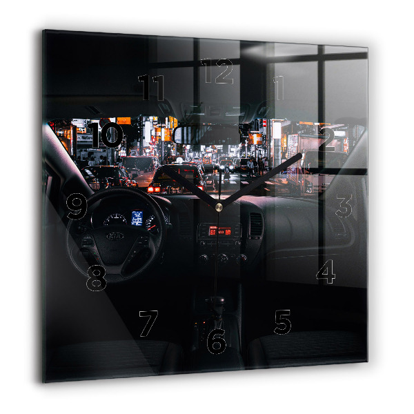 Szögletes fali üvegóra Autó Tokióban
