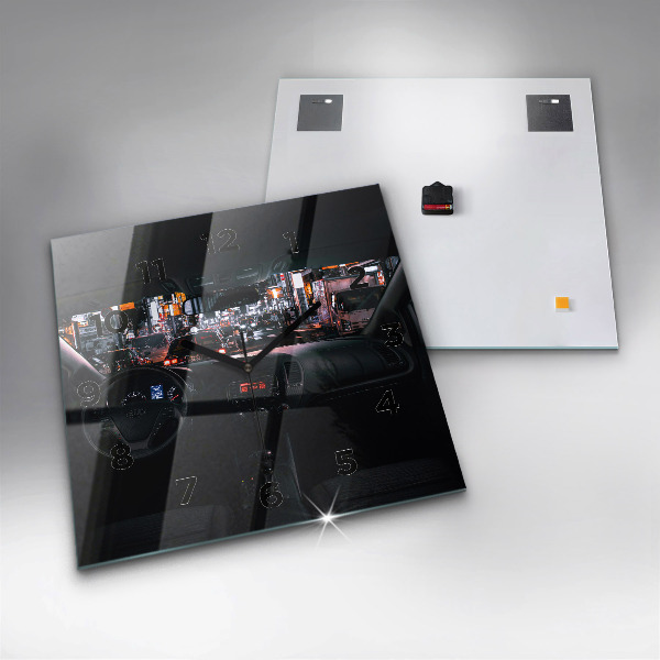 Szögletes fali üvegóra Autó Tokióban