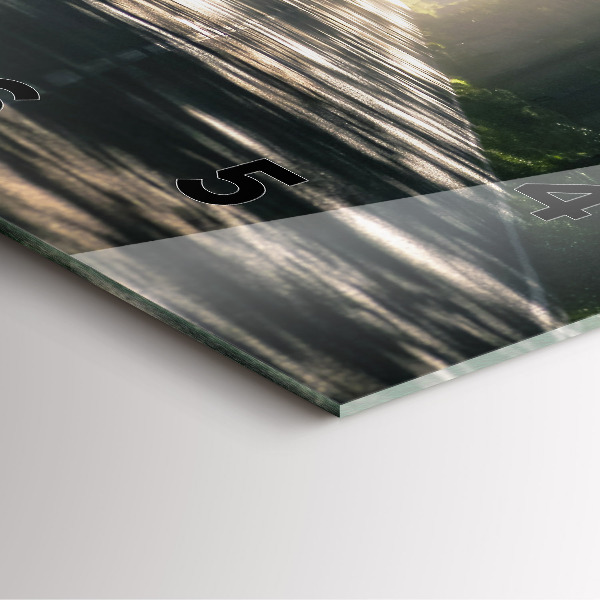 Szögletes fali üvegóra Erdei út és a napfény csíkjai