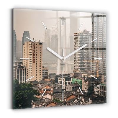 Szögletes fali üvegóra Chongqing óvárosa