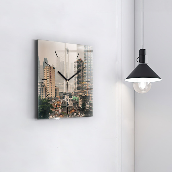 Szögletes fali üvegóra Chongqing óvárosa