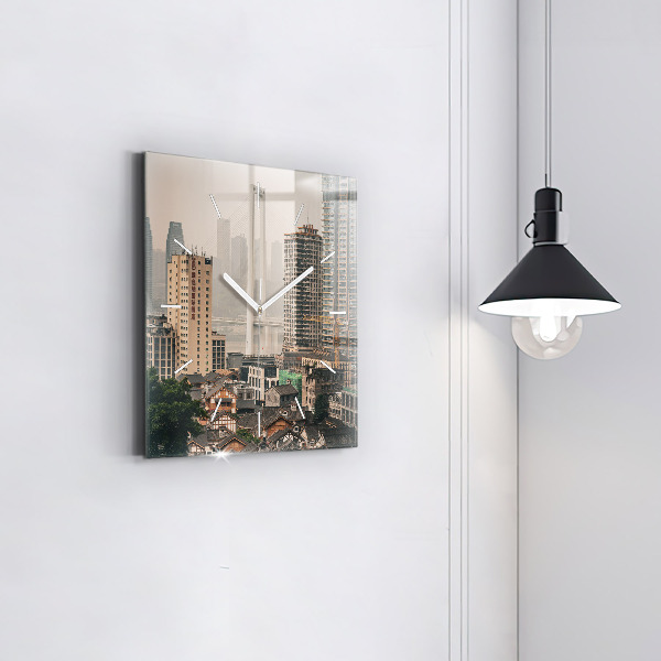 Szögletes fali üvegóra Chongqing óvárosa