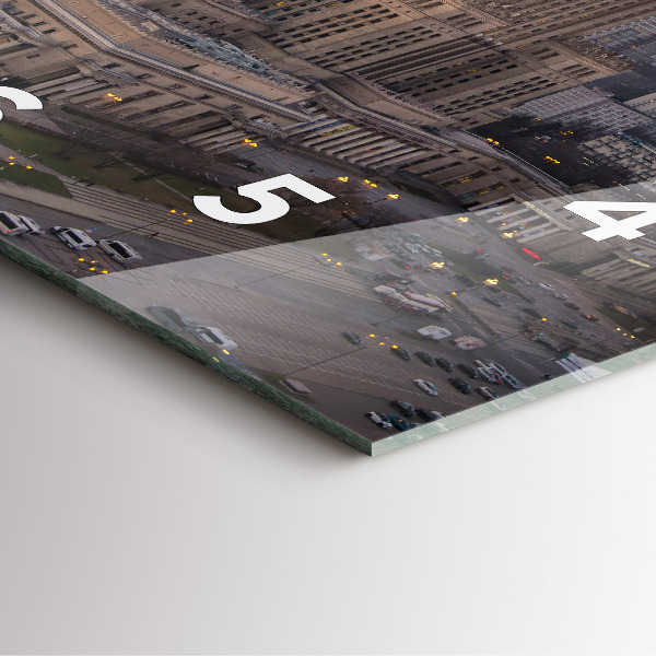 Szögletes fali üvegóra Varsói panoráma