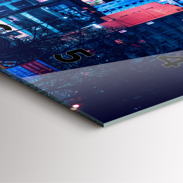 Szögletes fali üvegóra Varsó éjszaka