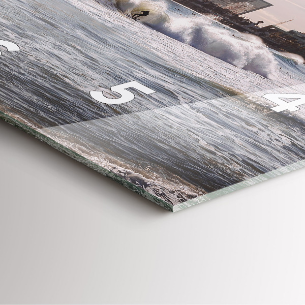 Szögletes fali üvegóra Barcelona szörfös