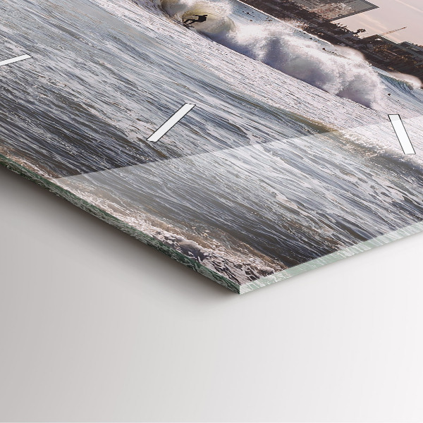 Szögletes fali üvegóra Barcelona szörfös