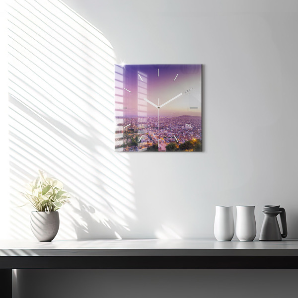 Szögletes fali üvegóra Barcelona Bunkers El Carmel