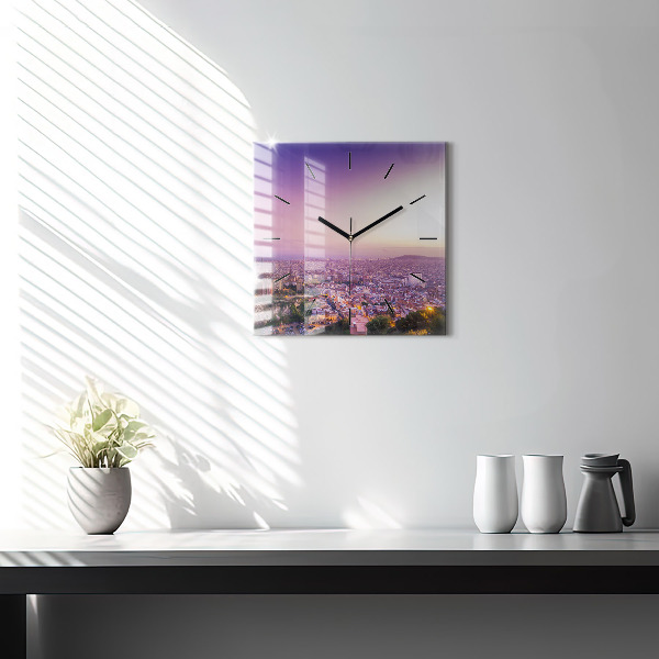 Szögletes fali üvegóra Barcelona Bunkers El Carmel