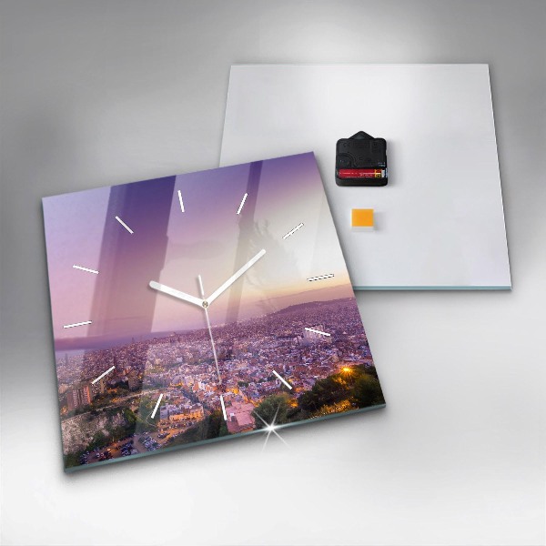 Szögletes fali üvegóra Barcelona Bunkers El Carmel