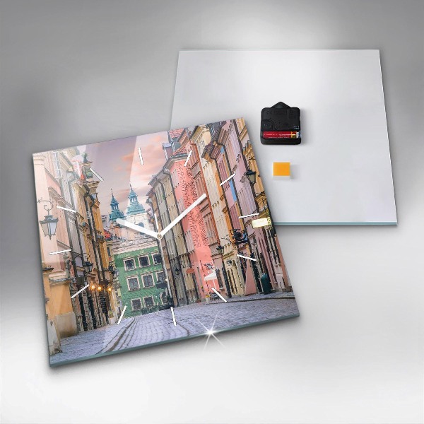 Szögletes fali üvegóra Óváros Varsóban