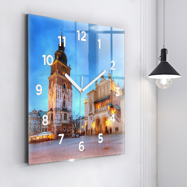Szögletes fali üvegóra Fő piactér Krakkóban