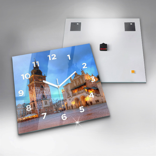 Szögletes fali üvegóra Fő piactér Krakkóban