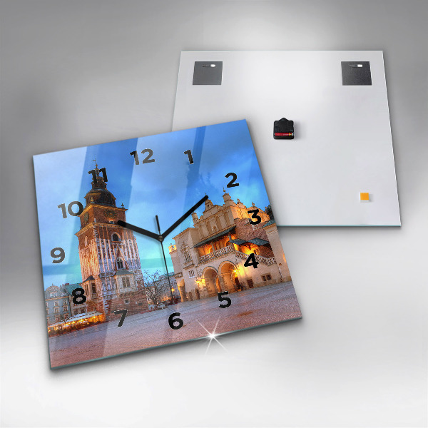 Szögletes fali üvegóra Fő piactér Krakkóban