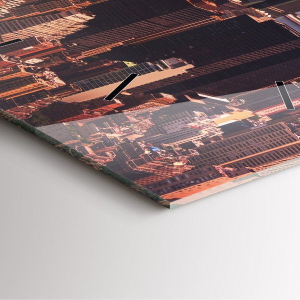 Szögletes fali üvegóra Panoráma a város nyugati felére